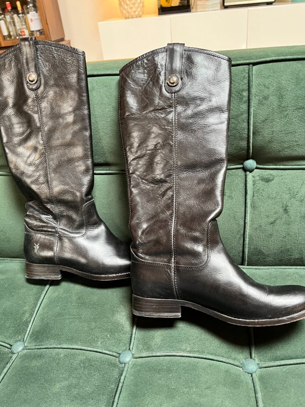 Frye Campus Riding Boots Black Leather Tall Boots Women 5.5